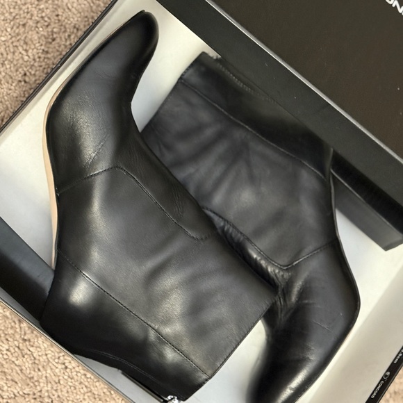 French Connection Capella Ankle Boot Women size 8 Leather Block High Heel Shoe - Picture 3 of 15